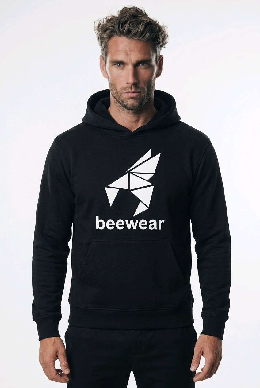 Beewear Logo Hoodie Black N' White