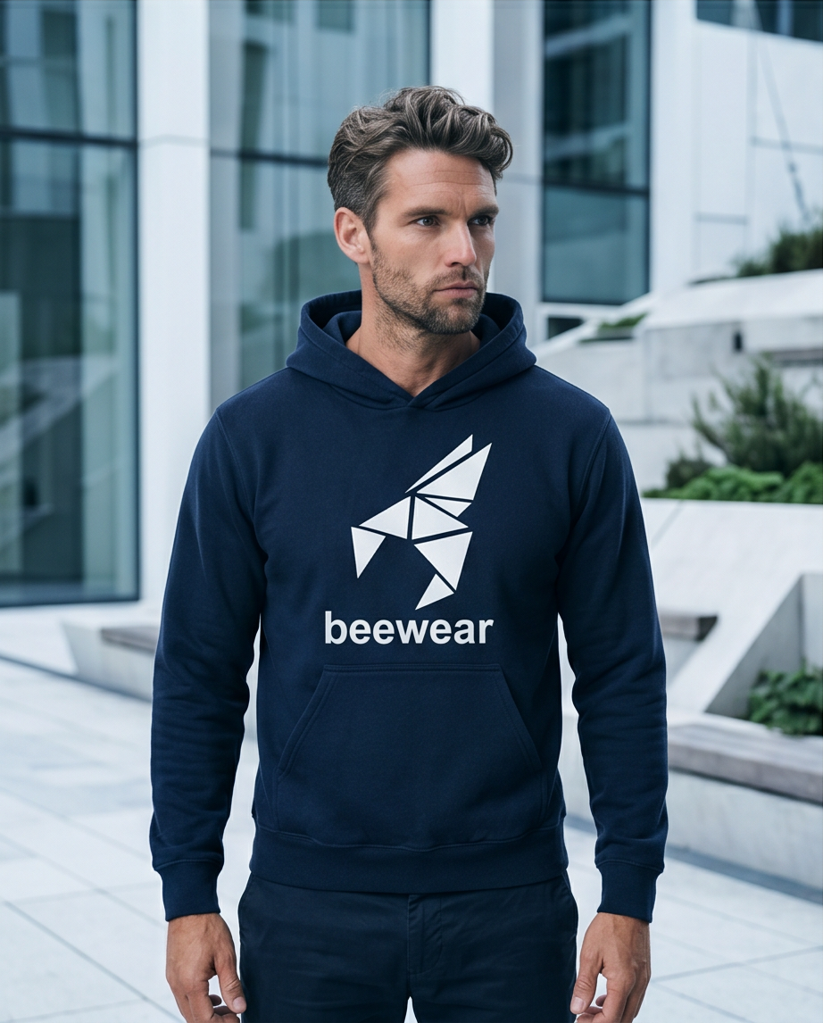 Beewear Classic Hoodie Navy N' White